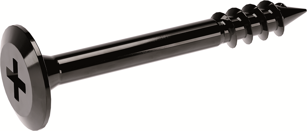 60113020Z9 Surub cuplare cap plat lemn PZ2 Ø4x31mm black Nk - imagine 1